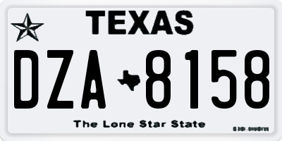 TX license plate DZA8158