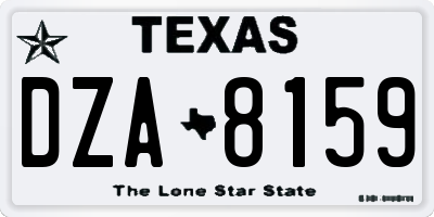 TX license plate DZA8159
