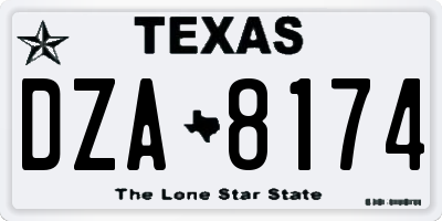 TX license plate DZA8174