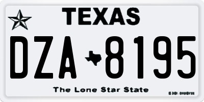 TX license plate DZA8195