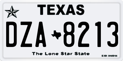 TX license plate DZA8213