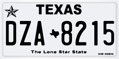 TX license plate DZA8215