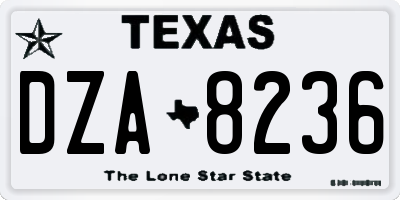 TX license plate DZA8236