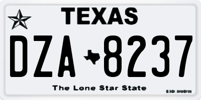TX license plate DZA8237