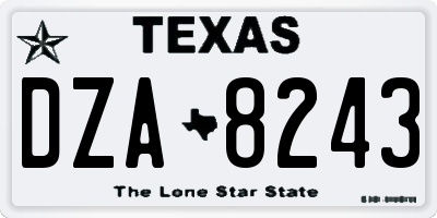 TX license plate DZA8243
