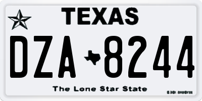 TX license plate DZA8244
