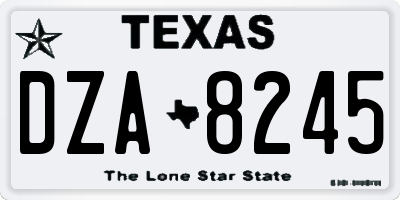 TX license plate DZA8245