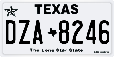 TX license plate DZA8246