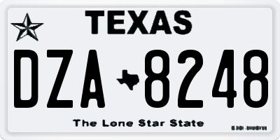 TX license plate DZA8248
