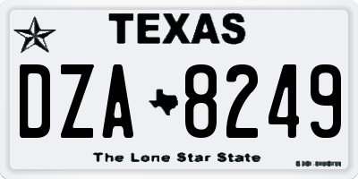 TX license plate DZA8249