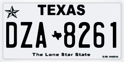 TX license plate DZA8261