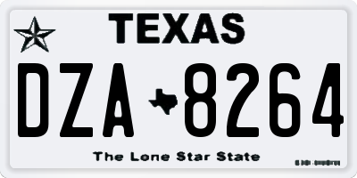 TX license plate DZA8264