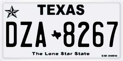 TX license plate DZA8267