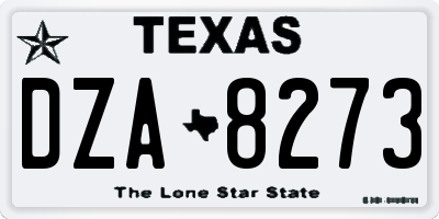 TX license plate DZA8273