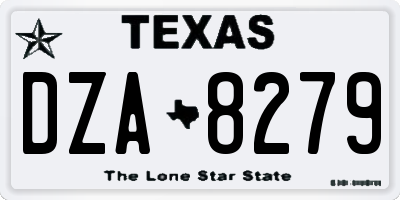 TX license plate DZA8279