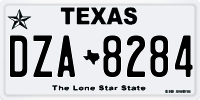 TX license plate DZA8284