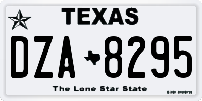 TX license plate DZA8295