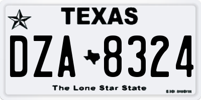 TX license plate DZA8324