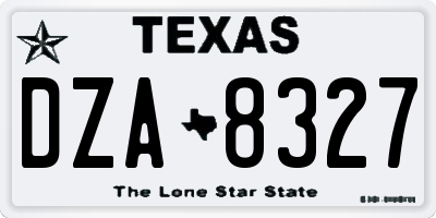 TX license plate DZA8327
