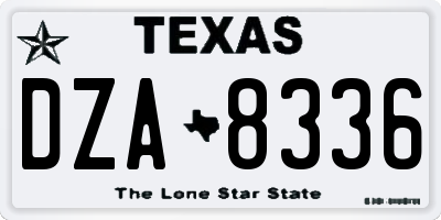 TX license plate DZA8336
