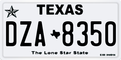 TX license plate DZA8350