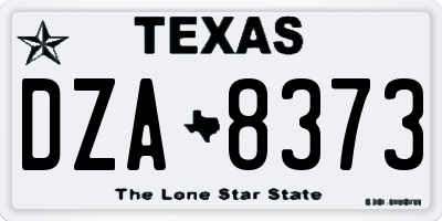 TX license plate DZA8373