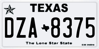 TX license plate DZA8375