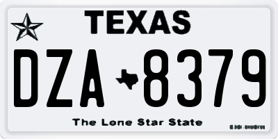 TX license plate DZA8379
