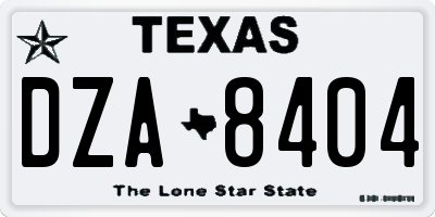 TX license plate DZA8404