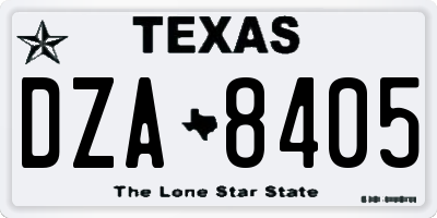 TX license plate DZA8405