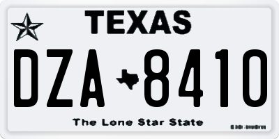 TX license plate DZA8410