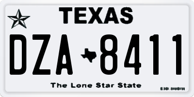 TX license plate DZA8411