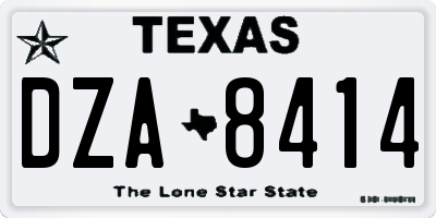 TX license plate DZA8414