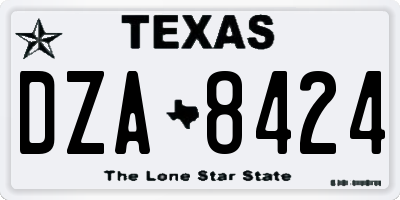TX license plate DZA8424