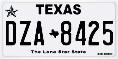 TX license plate DZA8425