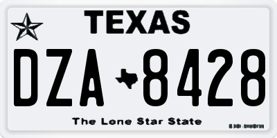 TX license plate DZA8428