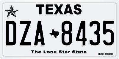 TX license plate DZA8435