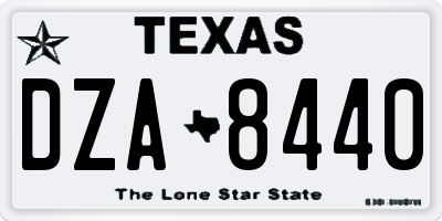 TX license plate DZA8440