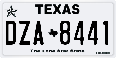 TX license plate DZA8441
