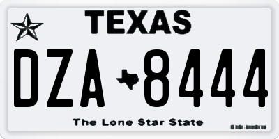 TX license plate DZA8444