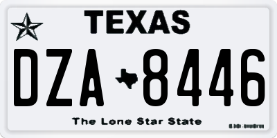 TX license plate DZA8446