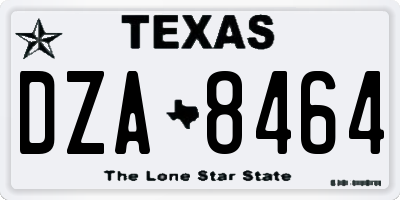 TX license plate DZA8464