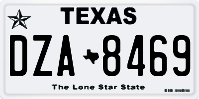 TX license plate DZA8469