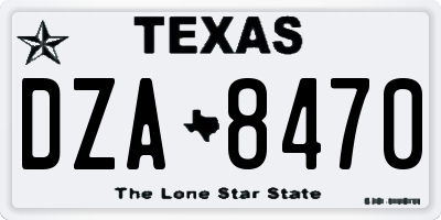 TX license plate DZA8470
