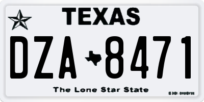TX license plate DZA8471