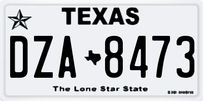 TX license plate DZA8473