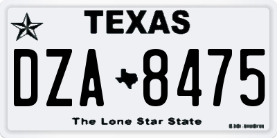 TX license plate DZA8475