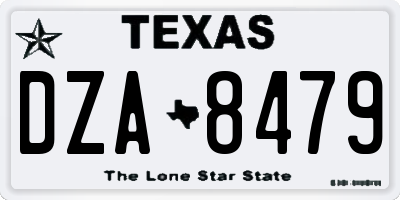 TX license plate DZA8479