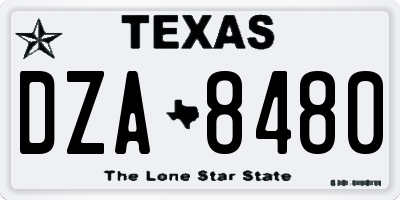 TX license plate DZA8480