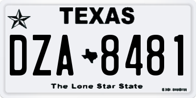 TX license plate DZA8481